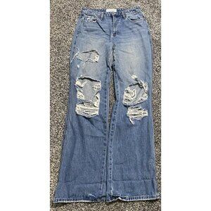 Flying Monkey Jeans Women’s Sz 28 Medium Wash Distressed Vintage Straight 30x33